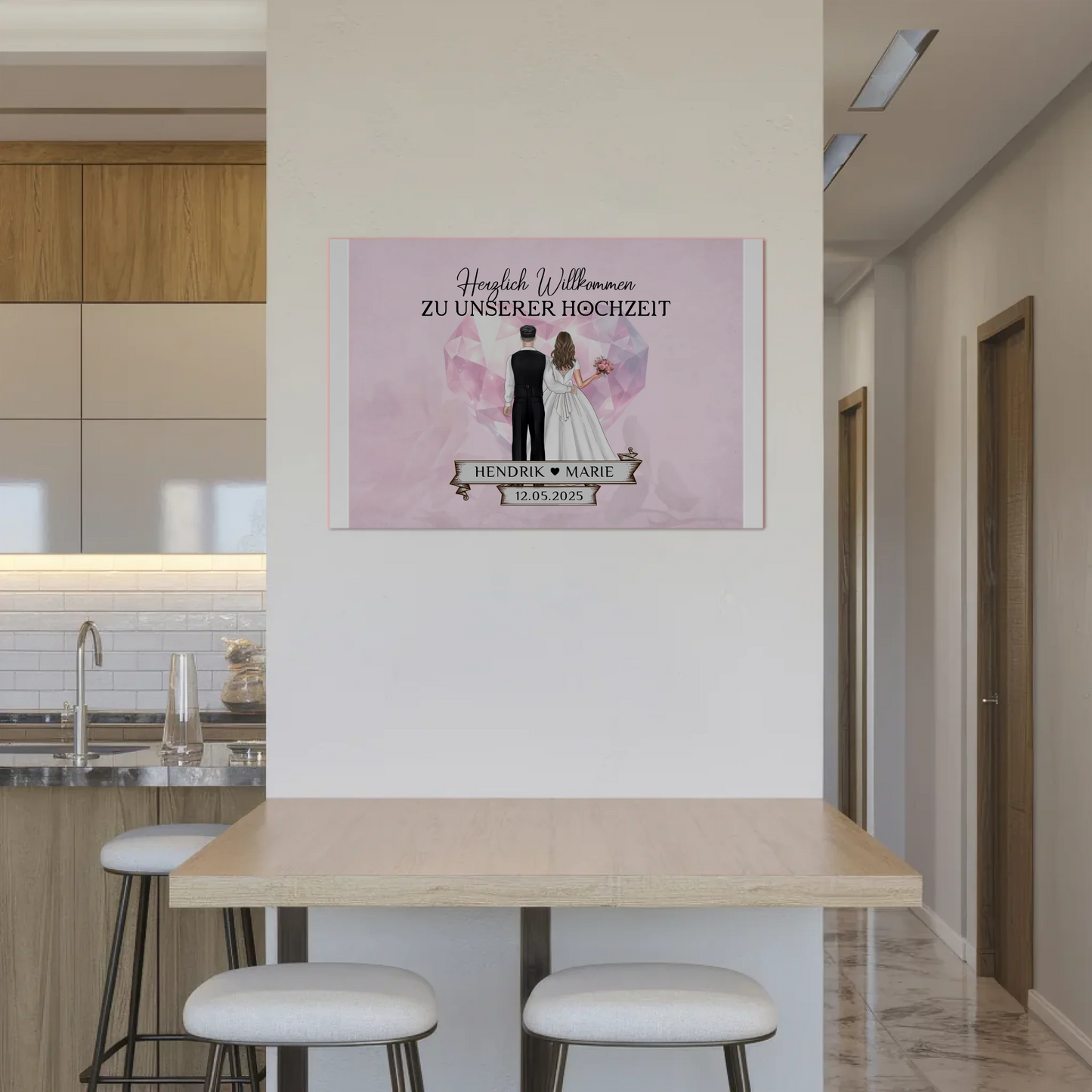 Hochzeit Willkommensschild Diamant Herz Fotoboard Geschenk