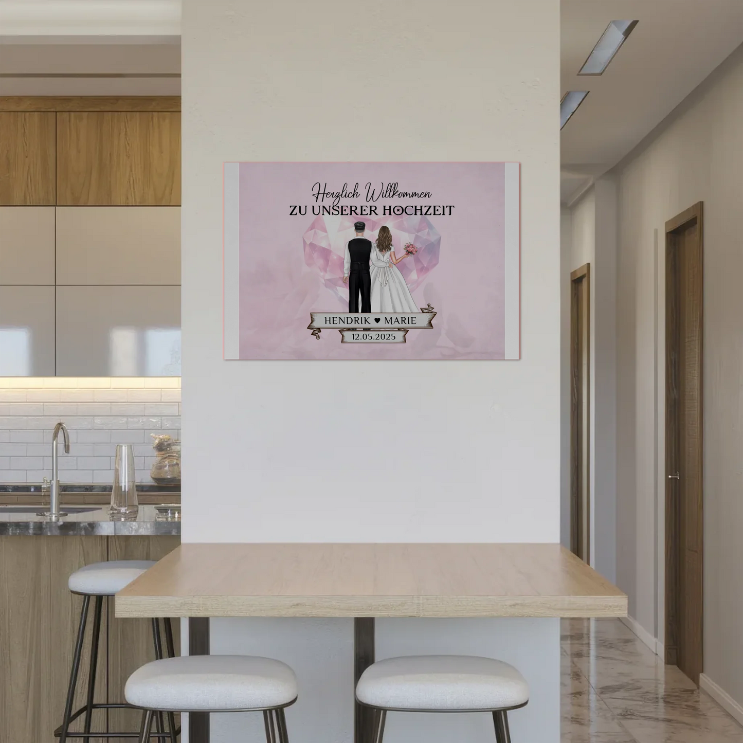 Hochzeit Willkommensschild Diamant Herz Fotoboard Geschenk
