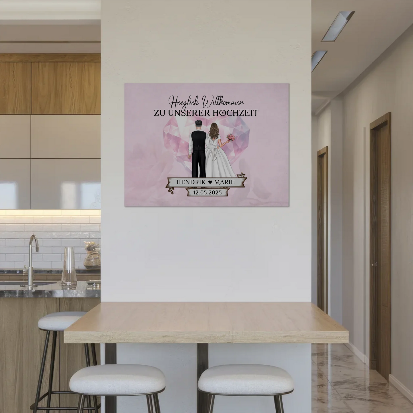 Hochzeit Willkommensschild Diamant Herz Fotoboard Geschenk