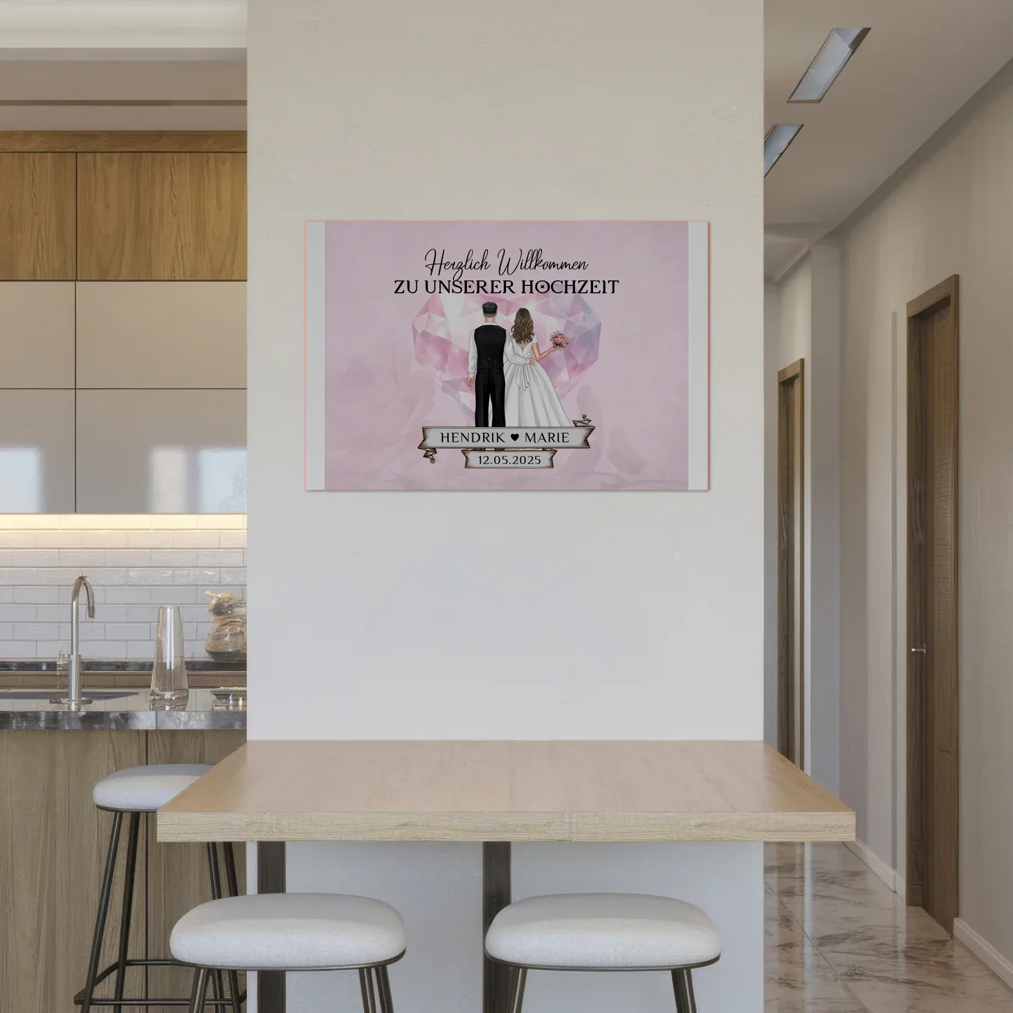 Hochzeit Willkommensschild Diamant Herz Fotoboard Geschenk
