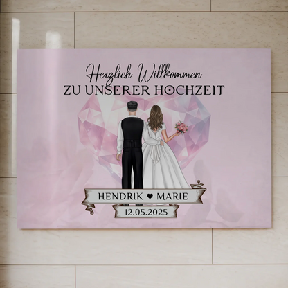 Hochzeit Willkommensschild Diamant Herz Fotoboard Geschenk