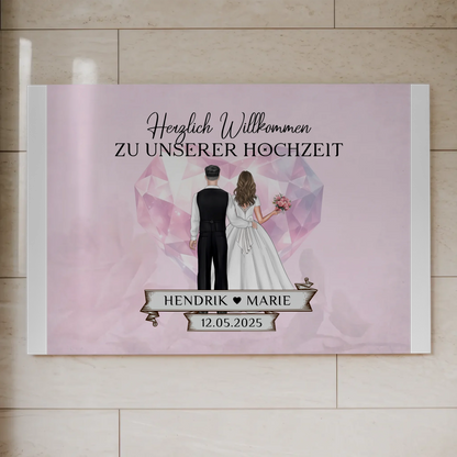 Hochzeit Willkommensschild Diamant Herz Fotoboard Geschenk