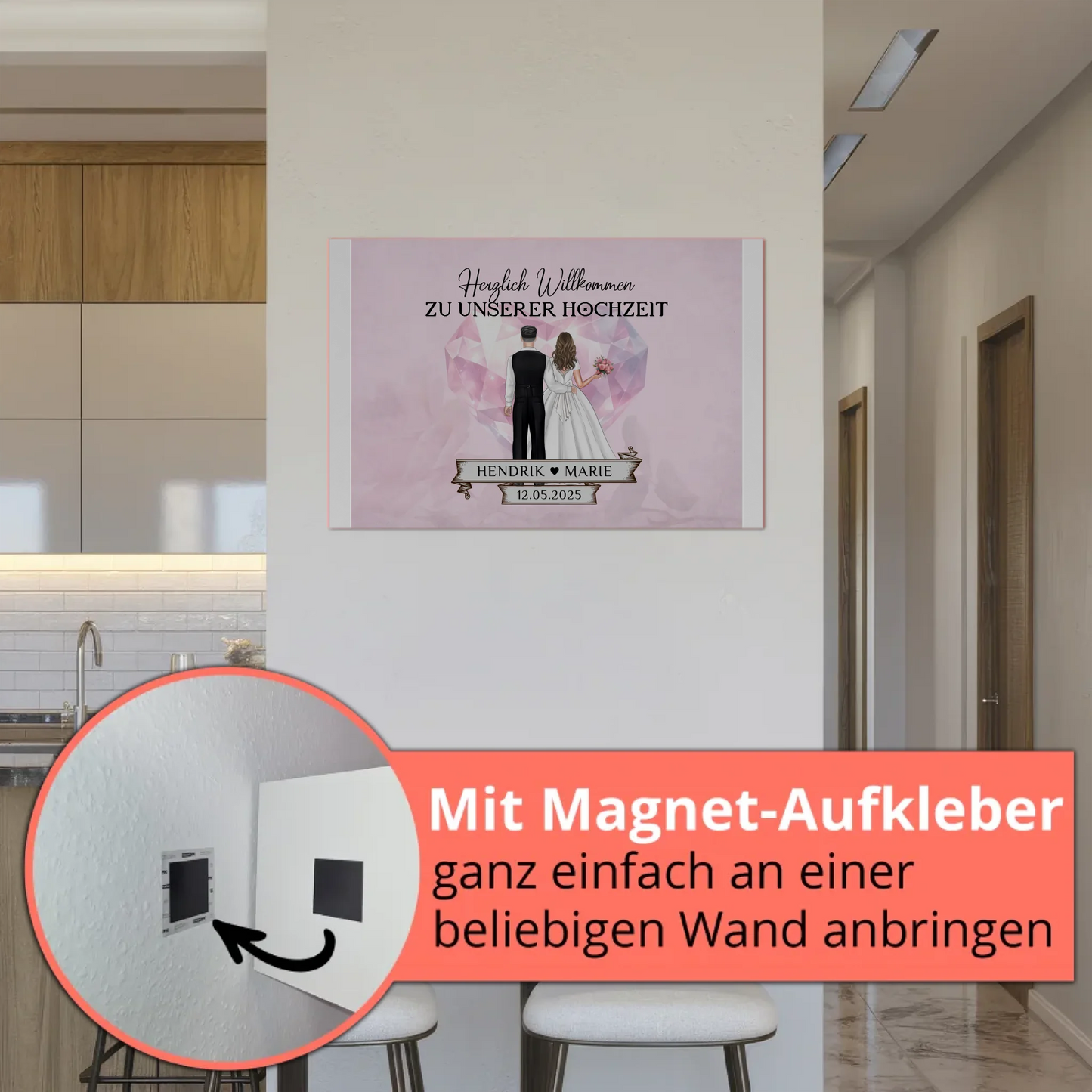 Hochzeit Willkommensschild Diamant Herz Fotoboard Geschenk