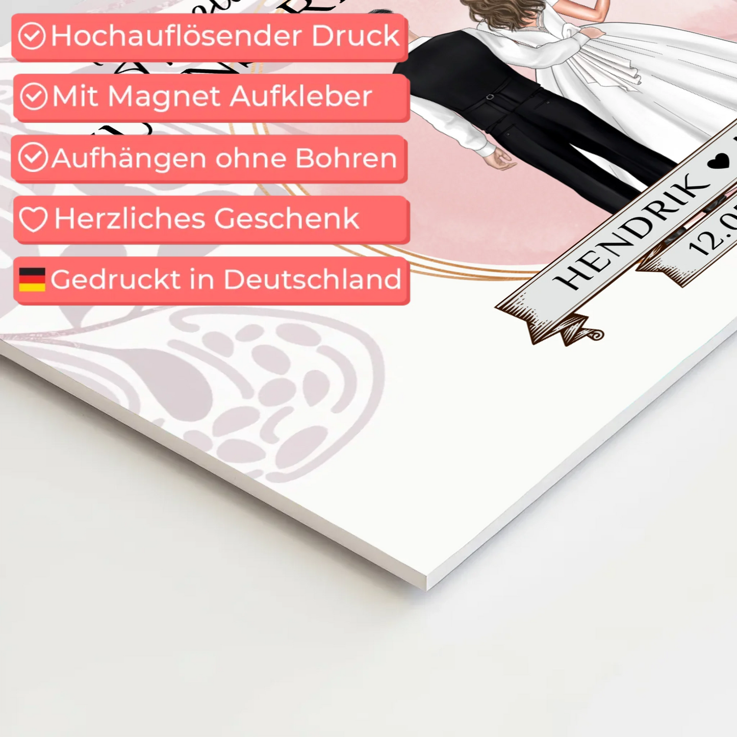 Willkommensschild Hochzeit Wasserfarb Stil Fotoboard