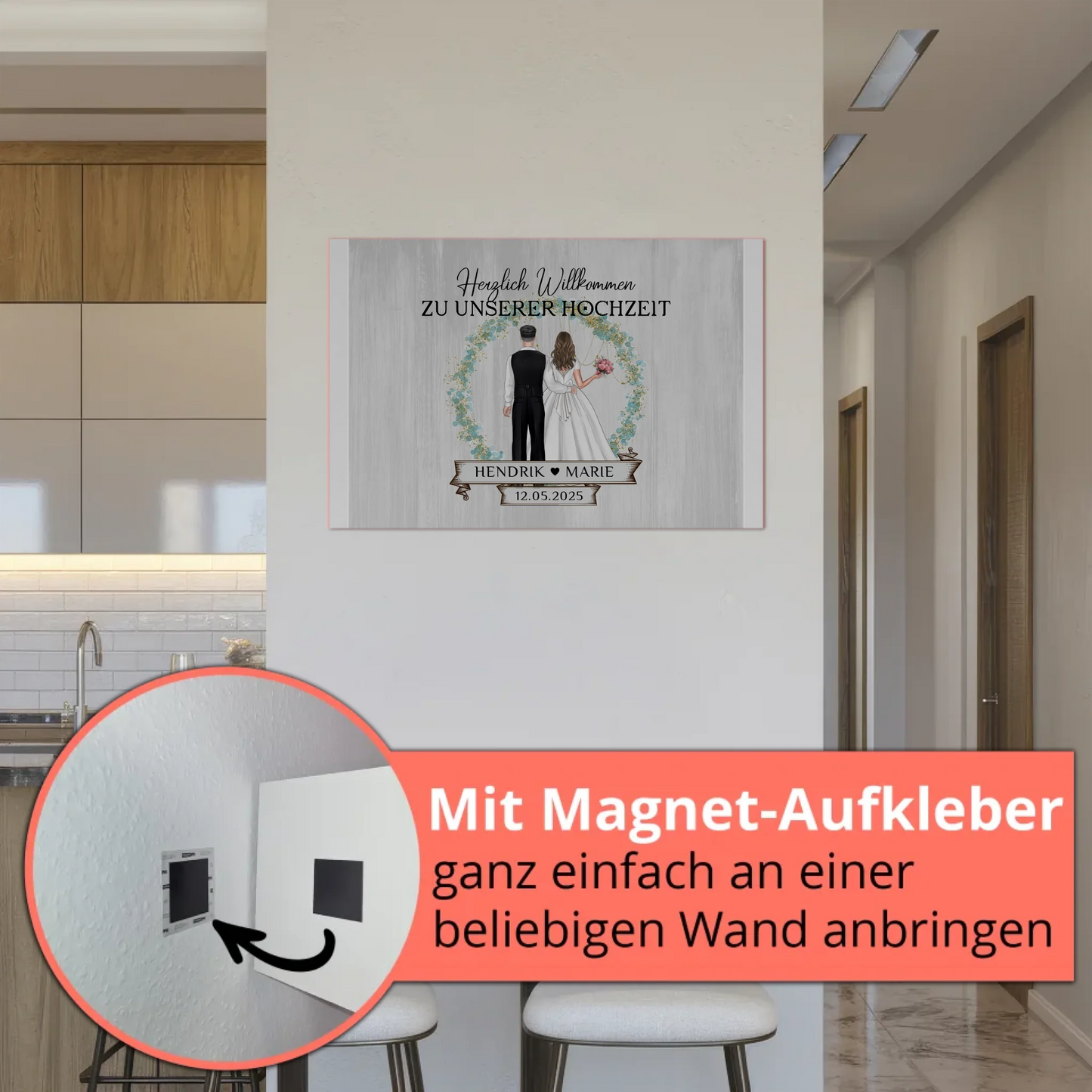 Fotoboard Hochzeit Herzlich Willkommen Holz Stil Namen