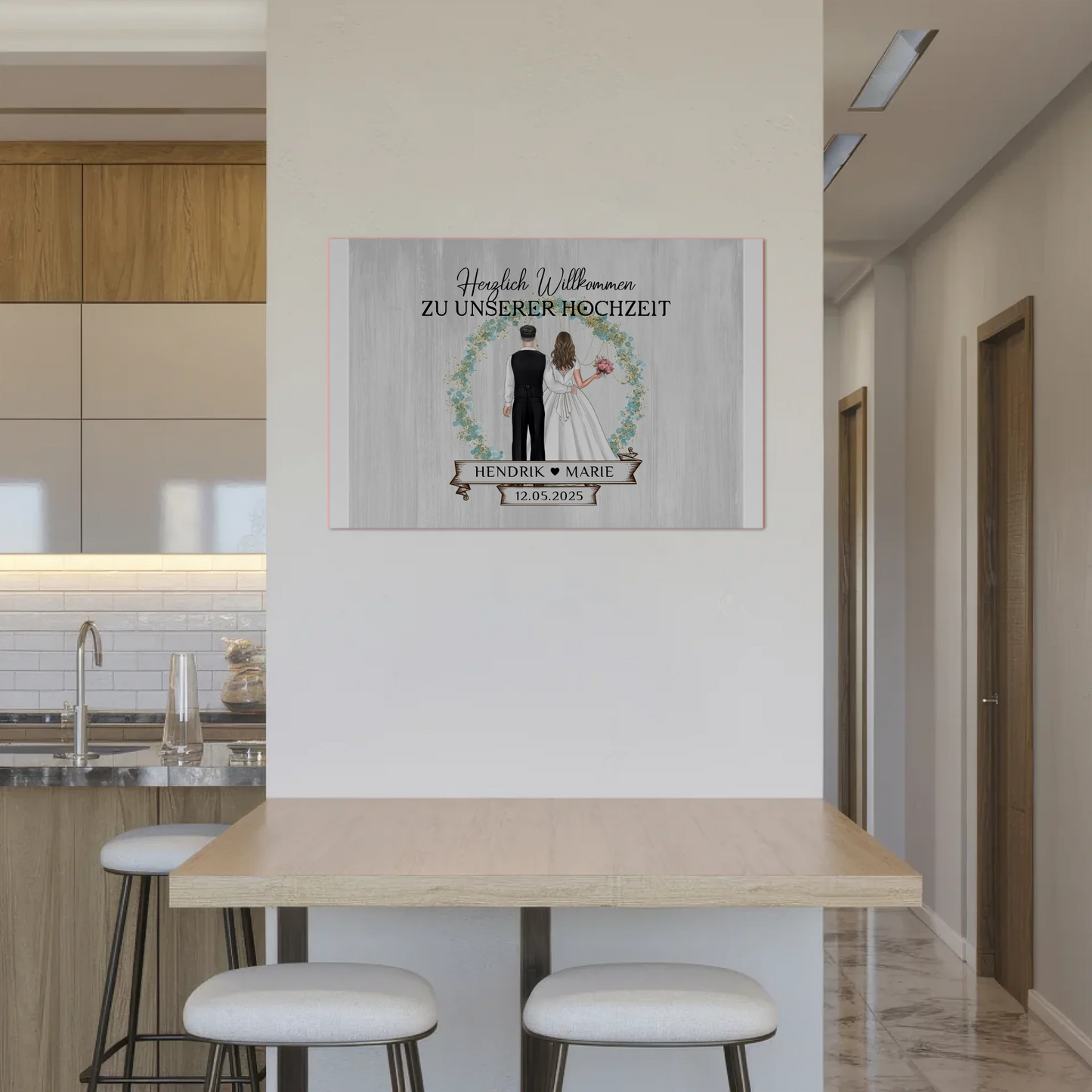 Fotoboard Hochzeit Herzlich Willkommen Holz Stil Namen