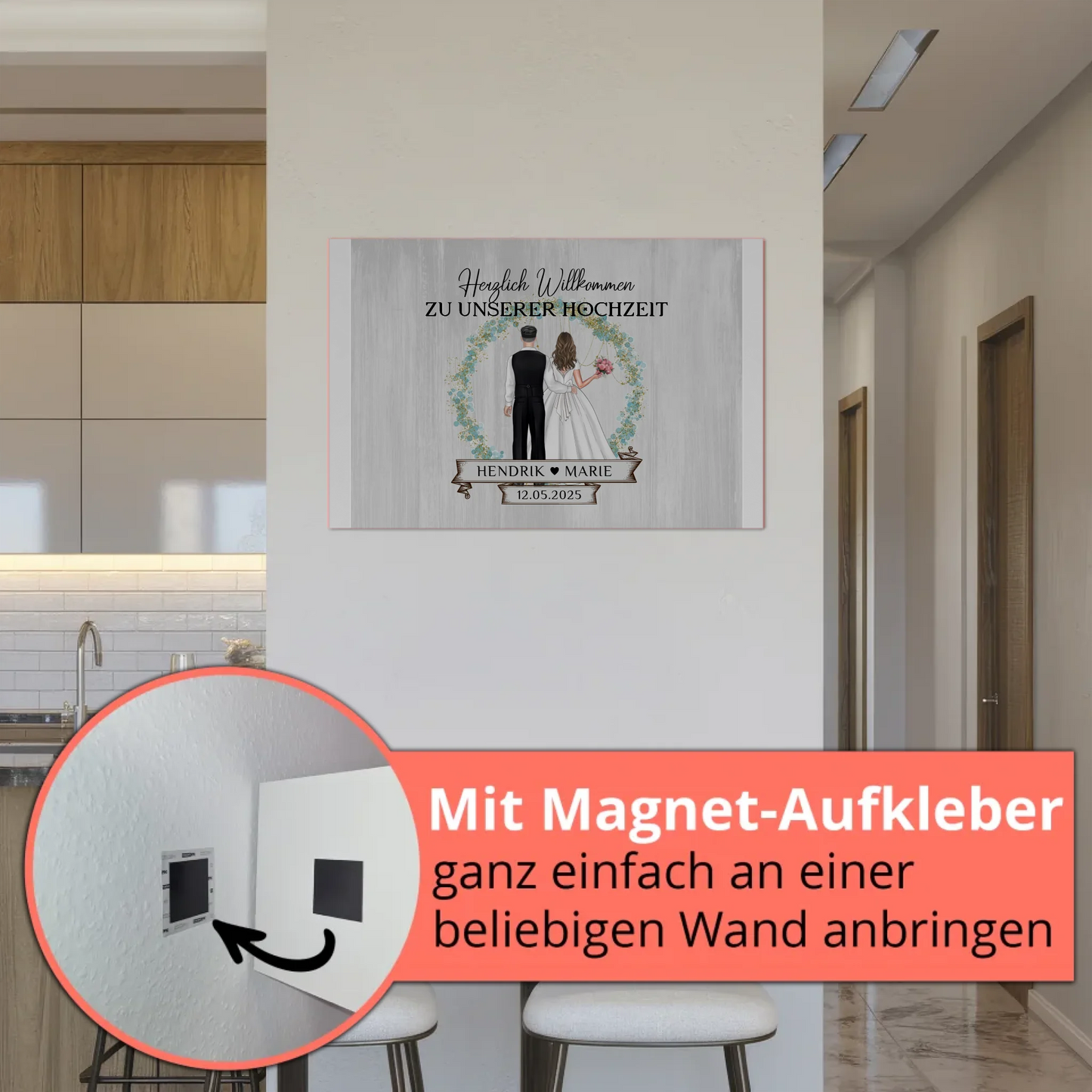 Fotoboard Hochzeit Herzlich Willkommen Holz Stil Namen