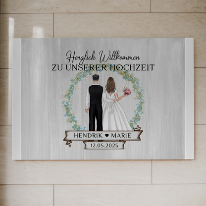 Fotoboard Hochzeit Herzlich Willkommen Holz Stil Namen