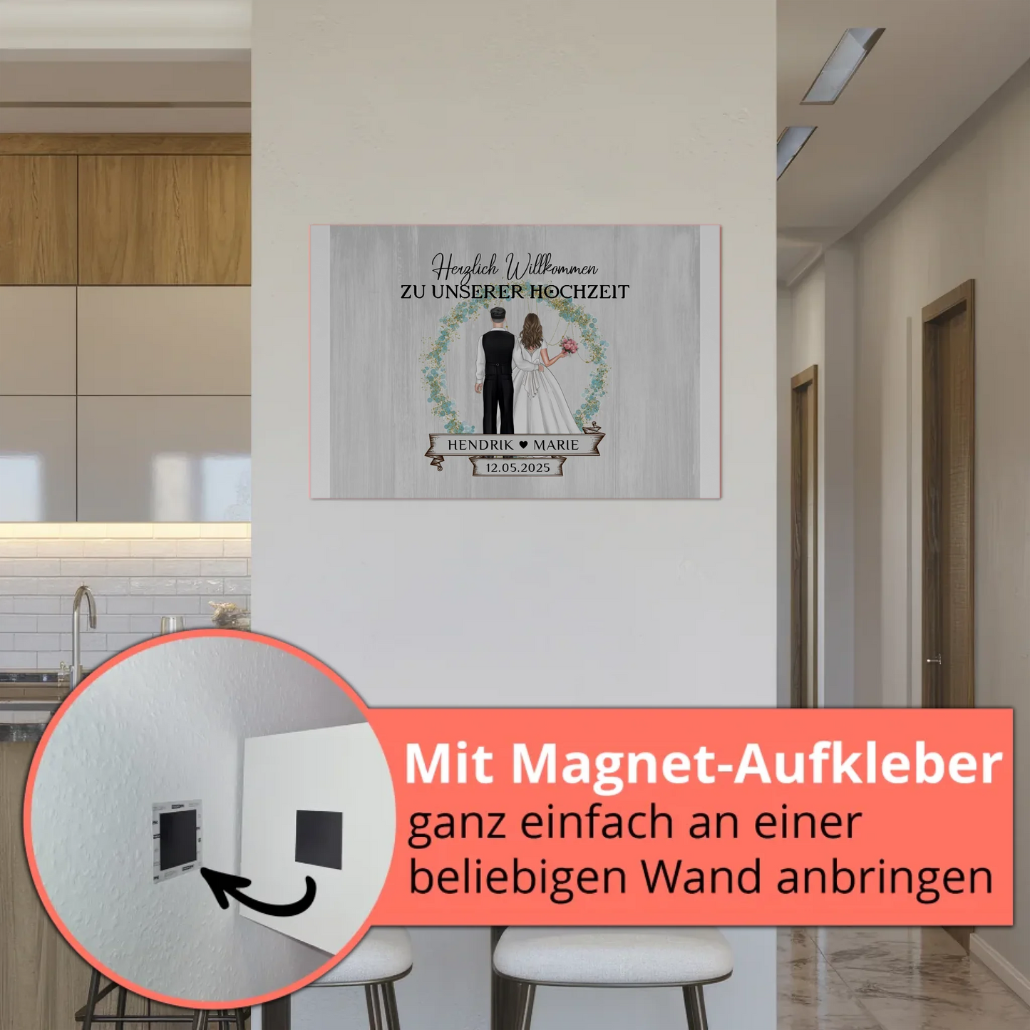 Fotoboard Hochzeit Herzlich Willkommen Holz Stil Namen