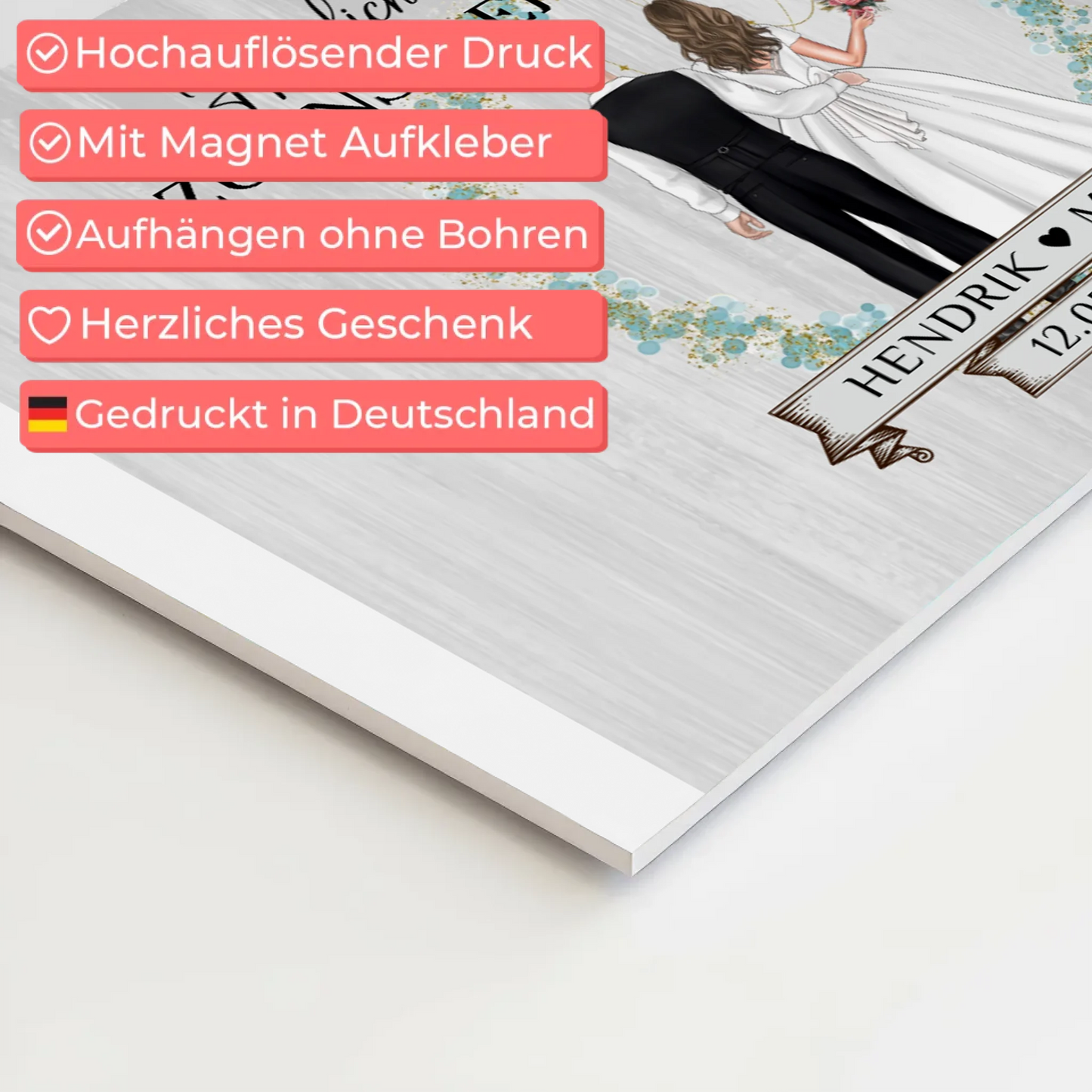 Fotoboard Hochzeit Herzlich Willkommen Holz Stil Namen