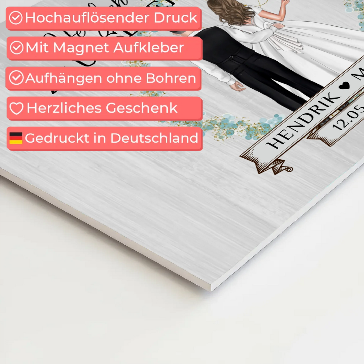 Fotoboard Hochzeit Herzlich Willkommen Holz Stil Namen