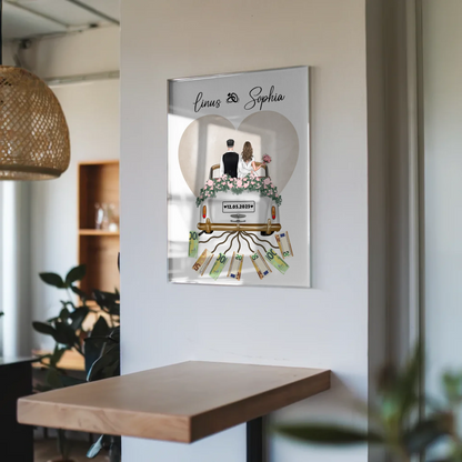 Geldgeschenk für Hochzeit Wandbild personalisiert