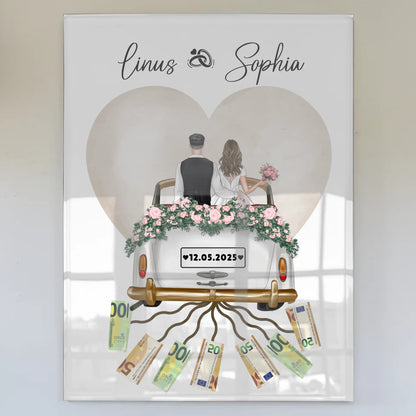 Geldgeschenk für Hochzeit Wandbild personalisiert