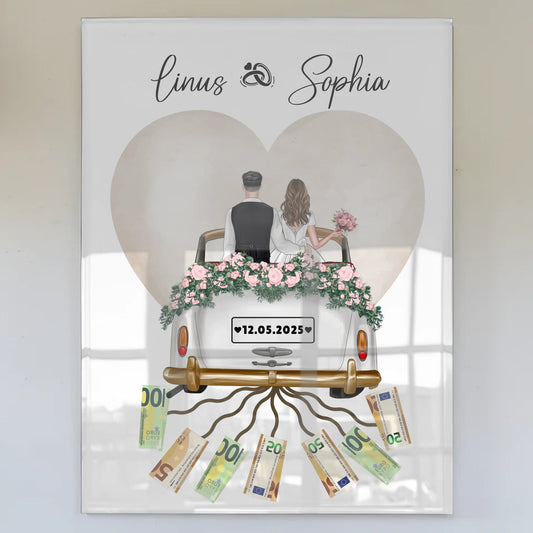 Geldgeschenk für Hochzeit Wandbild personalisiert