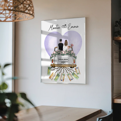 Acrylglas Bild Hochzeit Geschenkidee Geldgeschenk