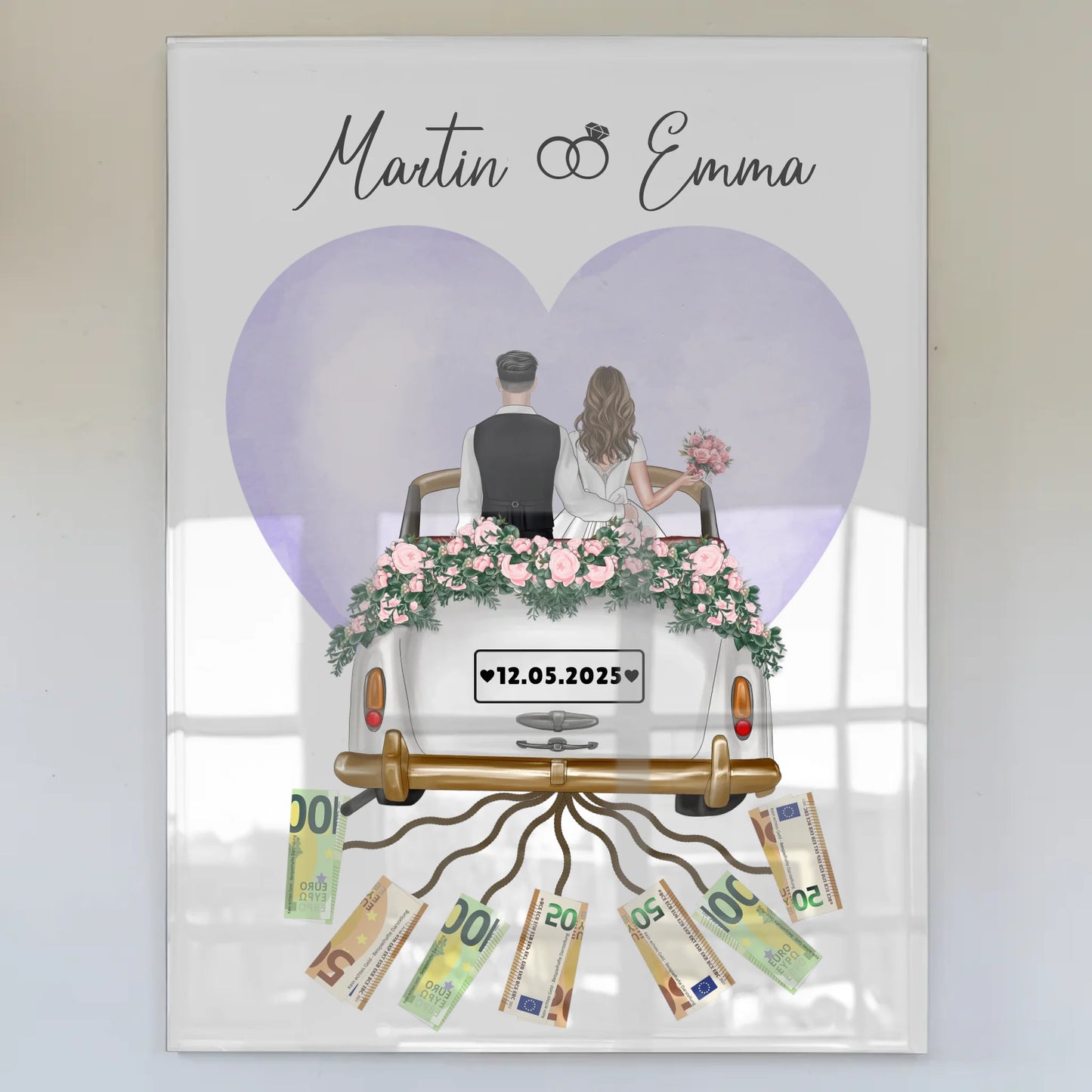 Acrylglas Bild Hochzeit Geschenkidee Geldgeschenk