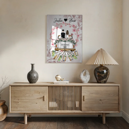 Acrylglas Bild Blumenkranz Geschenkidee Hochzeit