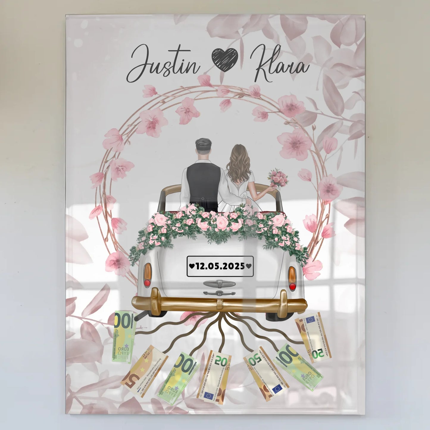 Acrylglas Bild Blumenkranz Geschenkidee Hochzeit