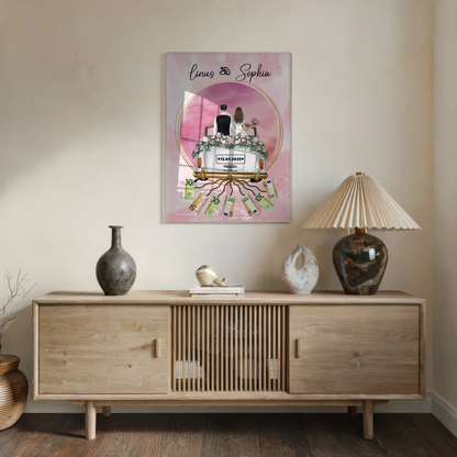 Geldgeschenkidee Hochzeit Acrylglas Bild mit Namen