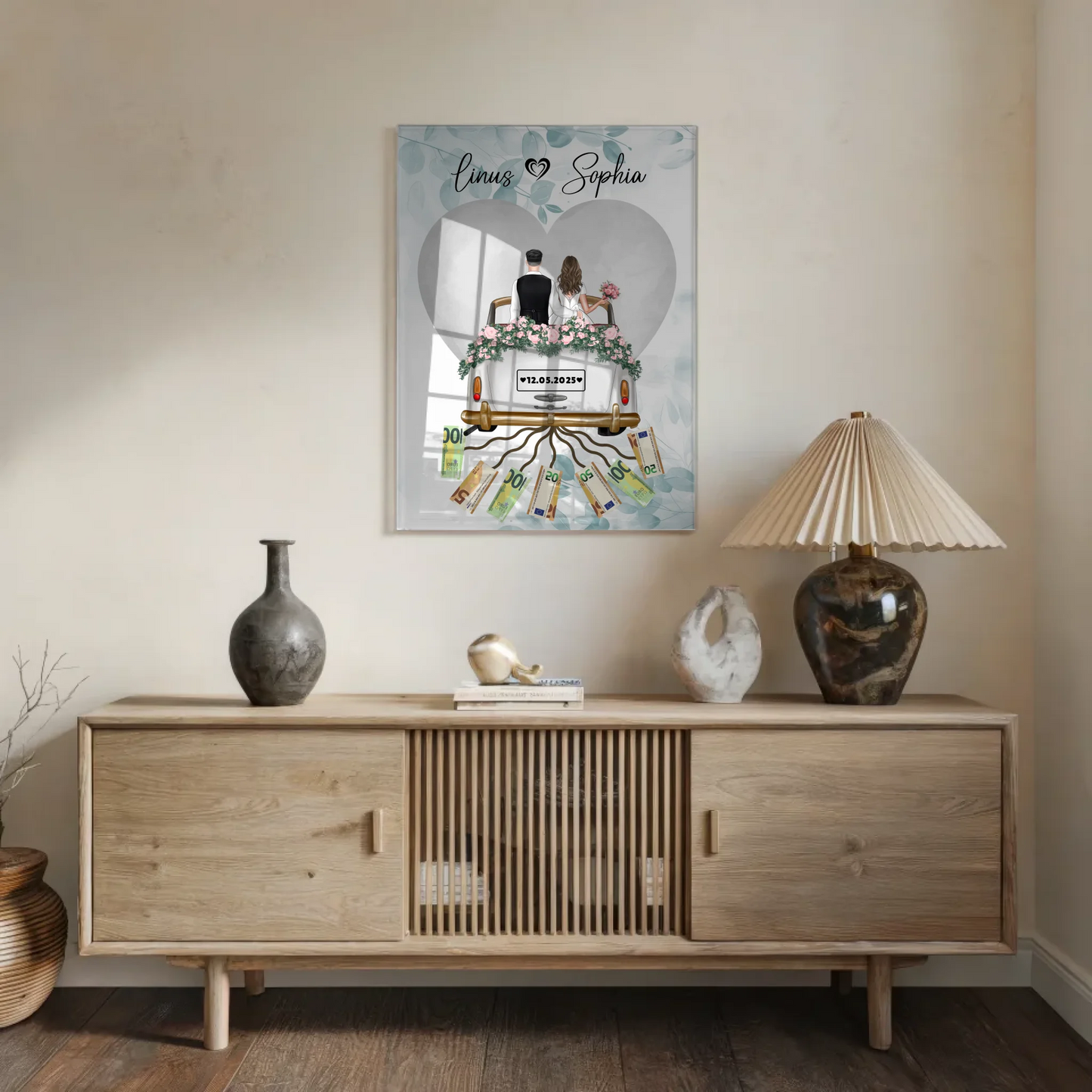 Acrylglas Bild Hochzeit Geschenkidee mit Wunschtext