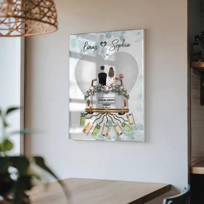 Acrylglas Bild Hochzeit Geschenkidee mit Wunschtext