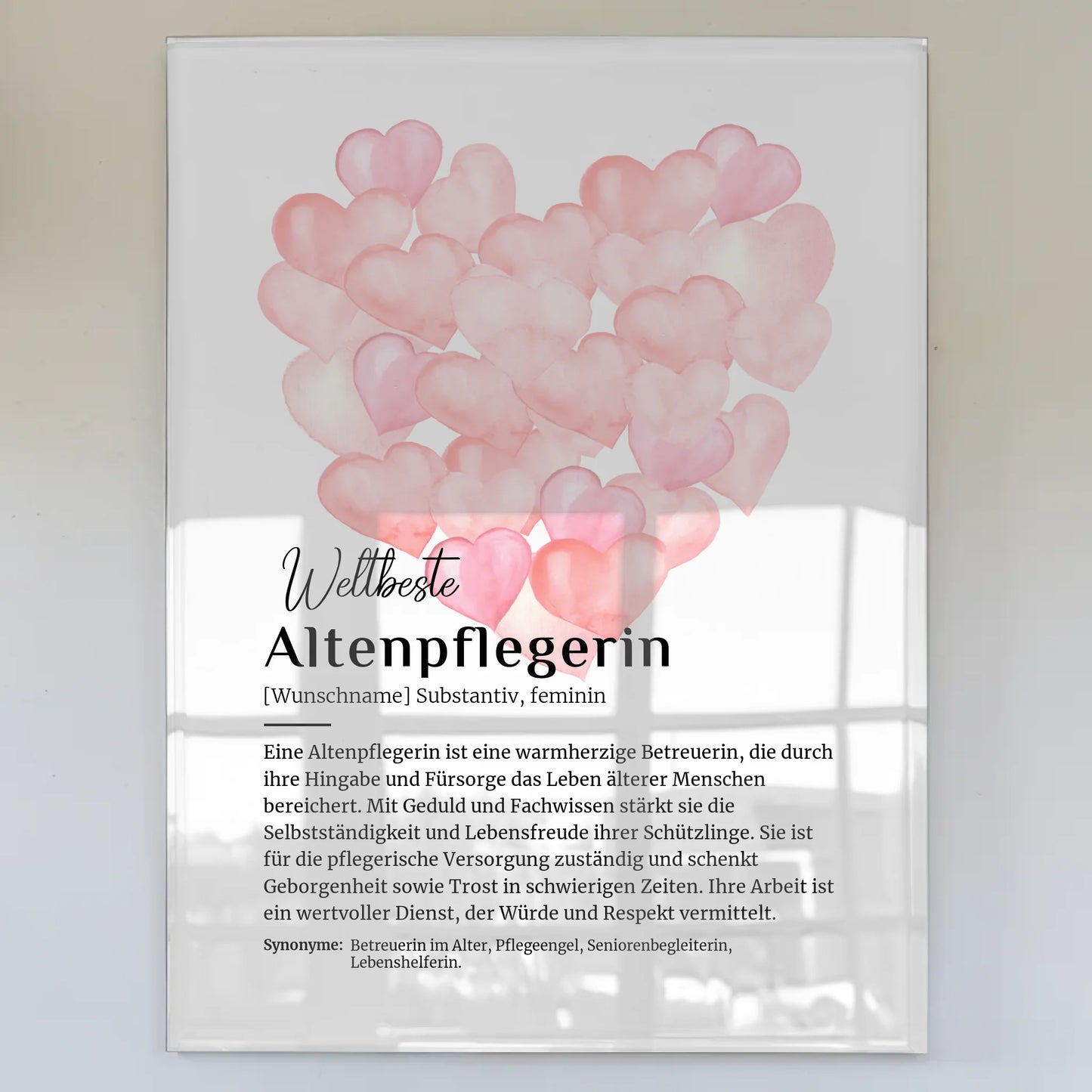 Personalisiertes Acrylglas Bild Altenpflegerin mit Namen