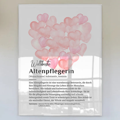 Personalisiertes Acrylglas Bild Altenpflegerin mit Namen