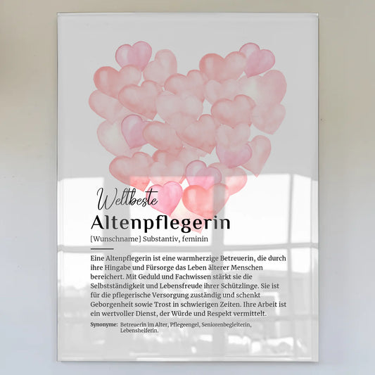 Personalisiertes Acrylglas Bild Altenpflegerin mit Namen