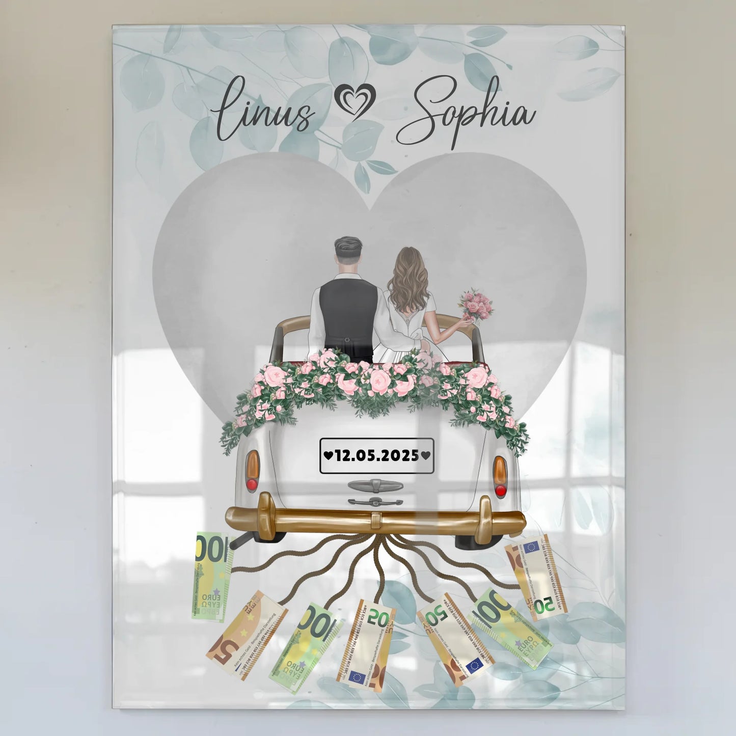 Acrylglas Bild Hochzeit Geschenkidee mit Wunschtext