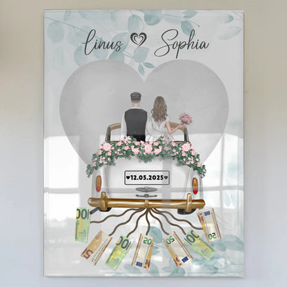 Acrylglas Bild Hochzeit Geschenkidee mit Wunschtext