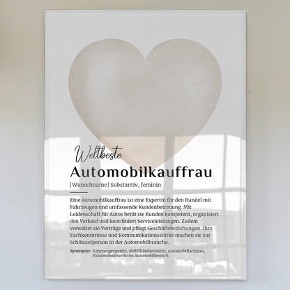 Acrylglas Bild Poster Definition Automobilkauffrau Namen