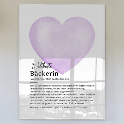 Acrylglas Bild Poster Definition Bäckerin mit Namen Geschenk