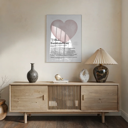 Acrylglas Bild Poster Definition Bankkauffrau mit Namen