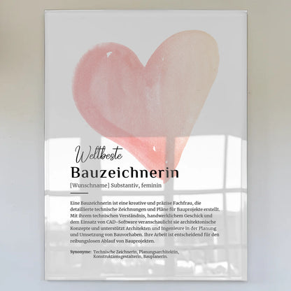 Acrylglas Bild Poster Definition Bauzeichnerin mit Namen