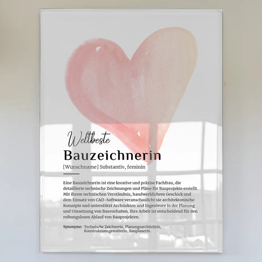 Acrylglas Bild Poster Definition Bauzeichnerin mit Namen