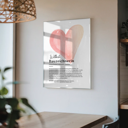 Acrylglas Bild Poster Definition Bauzeichnerin mit Namen