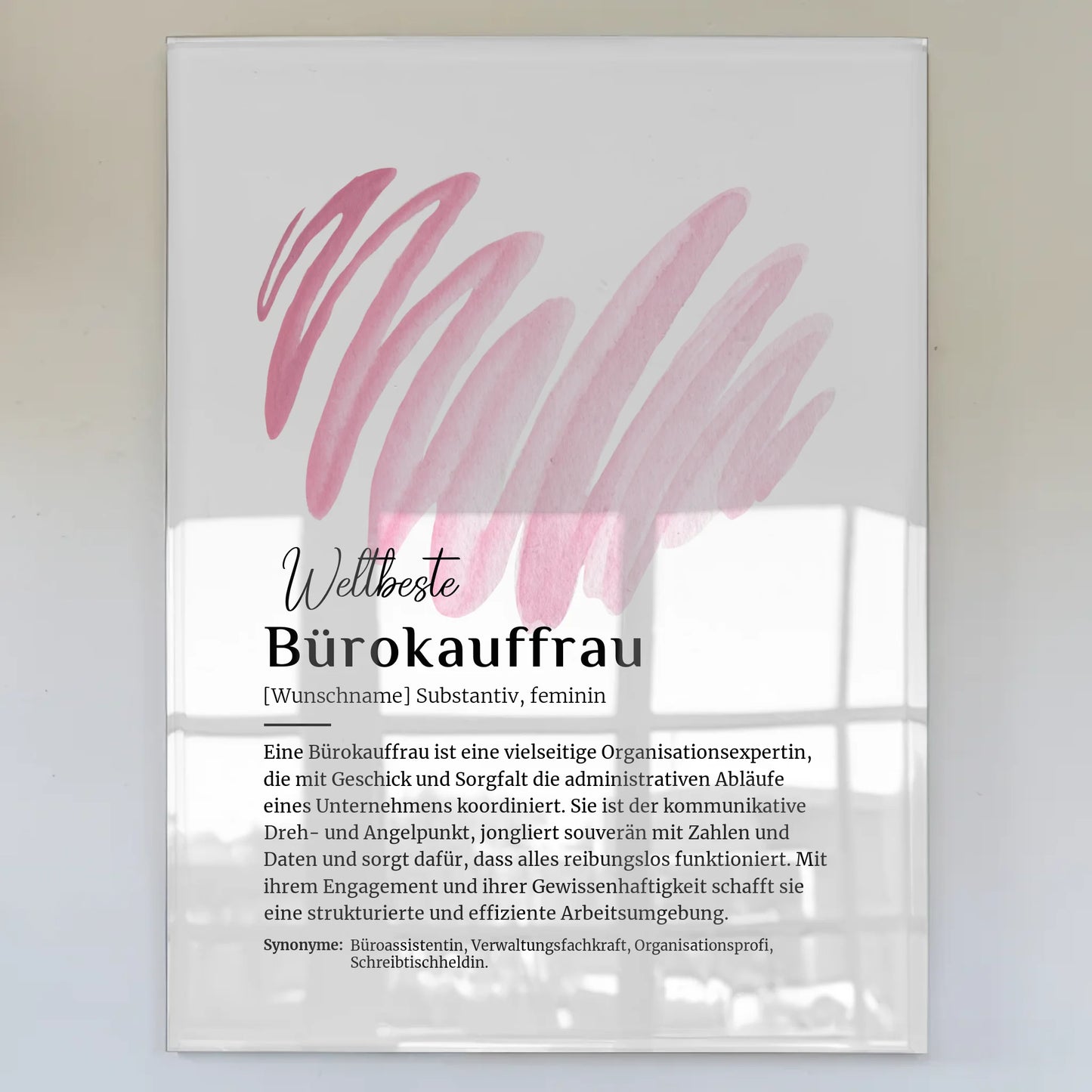 Acrylglas Bild Poster Definition Bürokauffrau mit Namen Geschenk