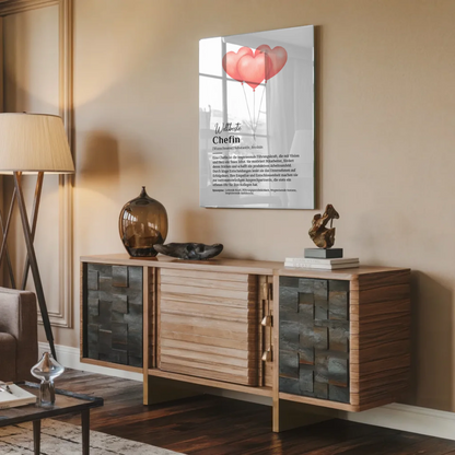 Acrylglas Bild Poster Definition Chefin mit Namen Geschenk