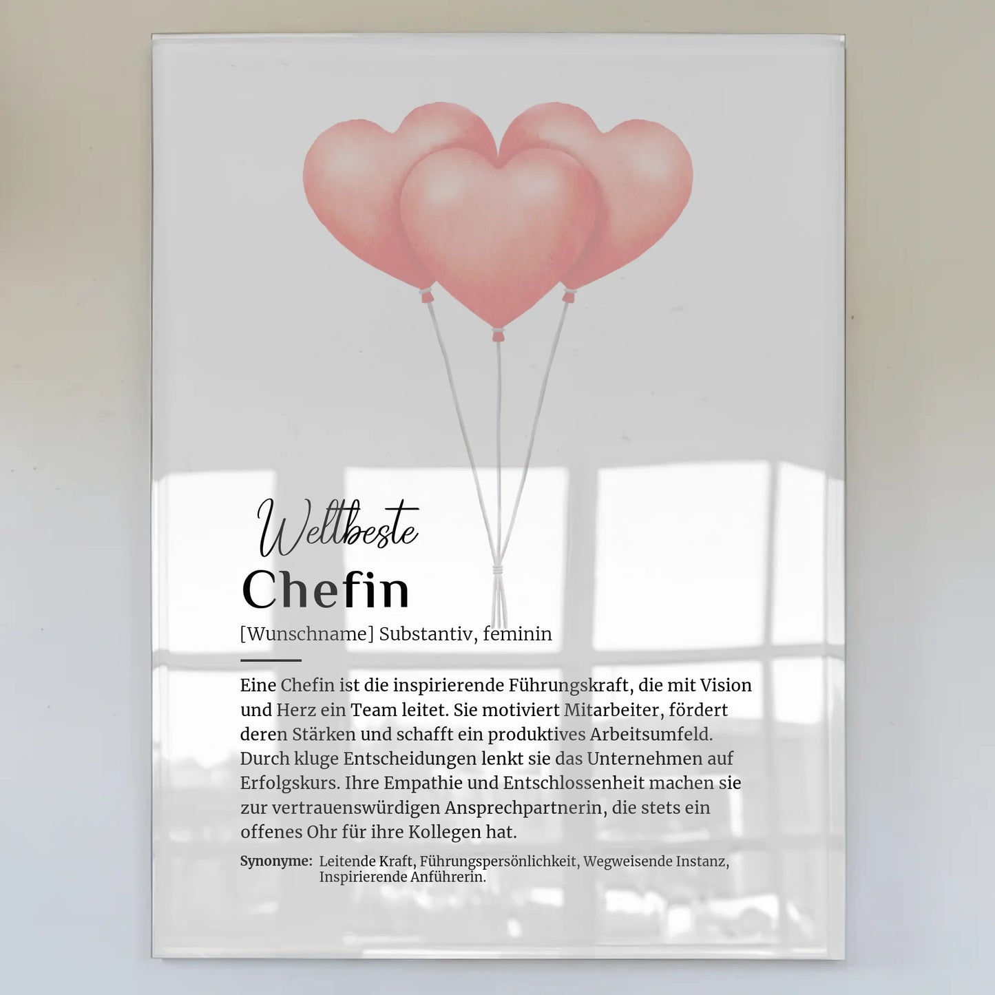 Acrylglas Bild Poster Definition Chefin mit Namen Geschenk