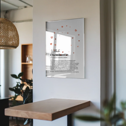 Acrylglas Bild Poster Definition Chemikantin mit Namen