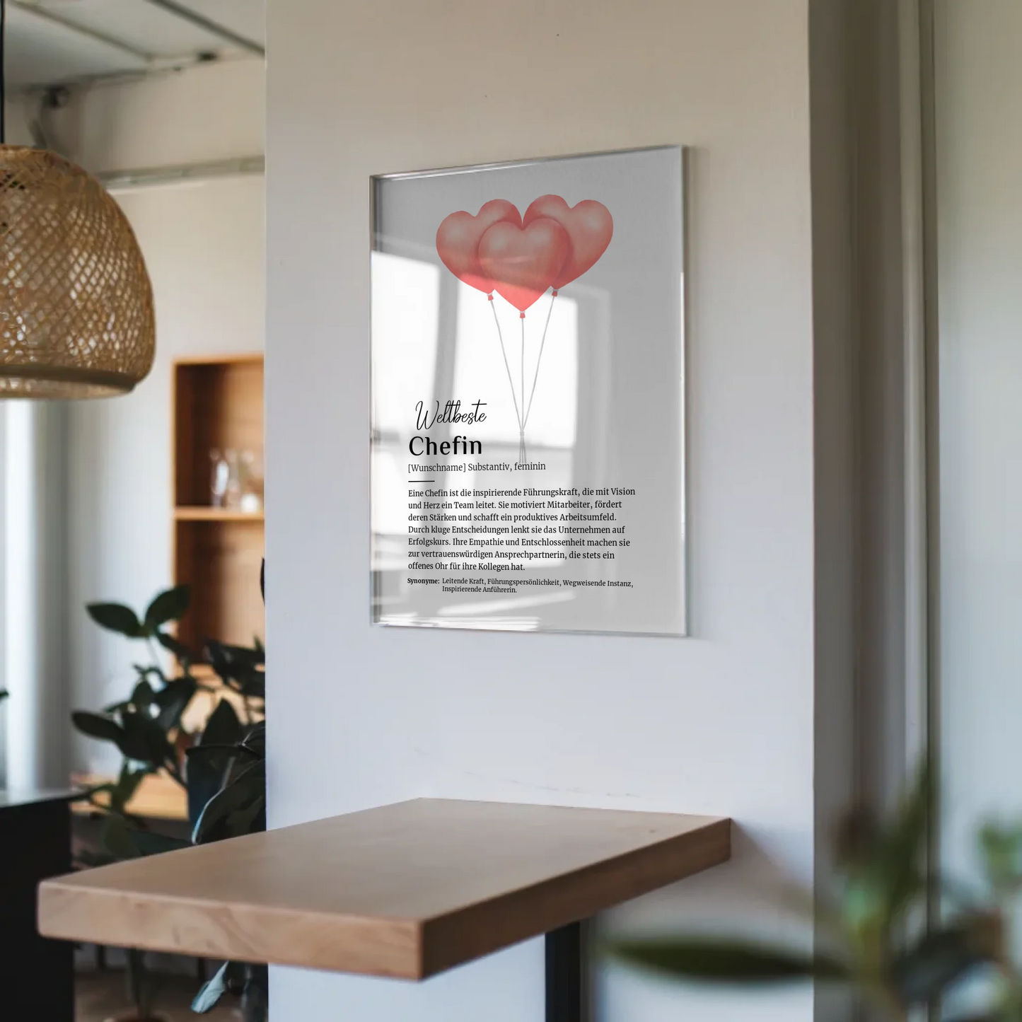 Acrylglas Bild Poster Definition Chefin mit Namen Geschenk