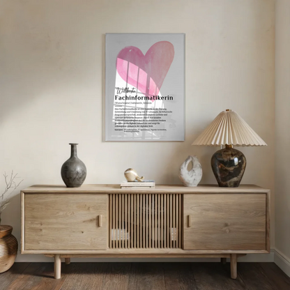 Acrylglas Bild Poster Fachinformatikerin mit Namen Geschenk