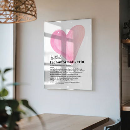 Acrylglas Bild Poster Fachinformatikerin mit Namen Geschenk