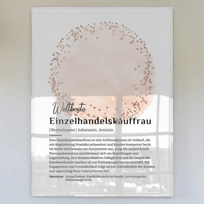 Acrylglas Bild Poster Definition Einzelhandelskauffrau Geschenk