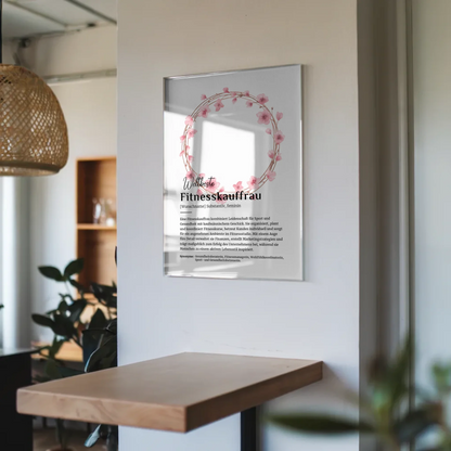 Acrylglas Bild Poster Definition Fitnesskauffrau mit Namen Geschenkidee