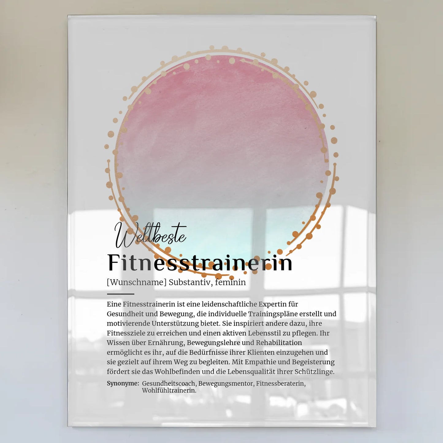 Acrylglas Bild Poster Definition Fitnesstrainerin Namen Geschenk