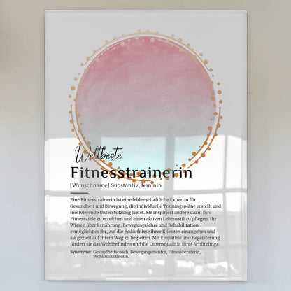 Acrylglas Bild Poster Definition Fitnesstrainerin Namen Geschenk