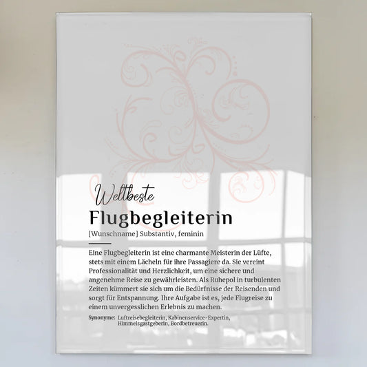 Acrylglas Bild Poster Definition Flugbegleiterin Name Geschenk