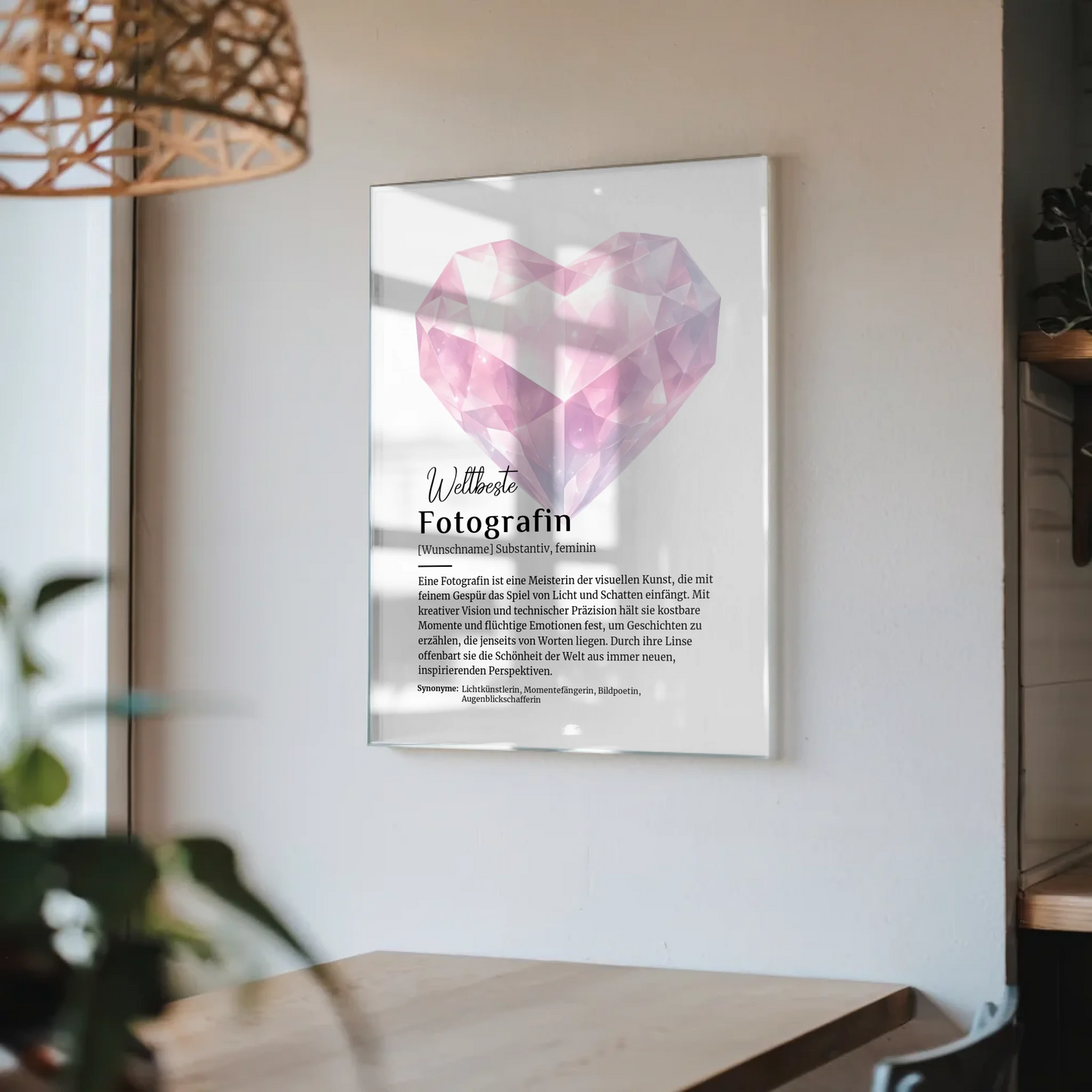 Acrylglas Bild Poster Definition Fotografin mit Namen Geschenk