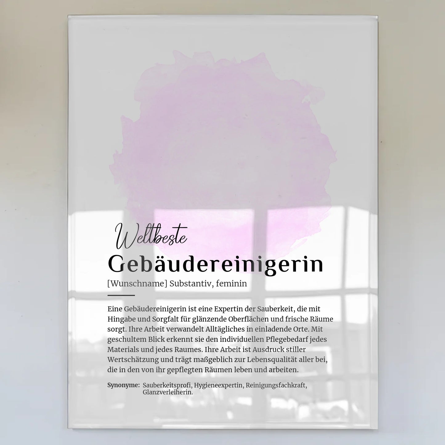 Acrylglas Bild Poster Definition Gebäudereinigerin Namen Geschenk